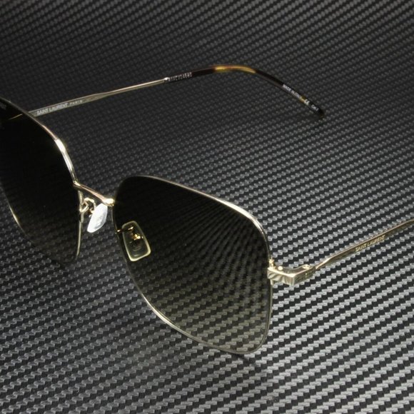Saint Laurent Women's Gold and Brown Sunglasses! - Picture 1 of 4